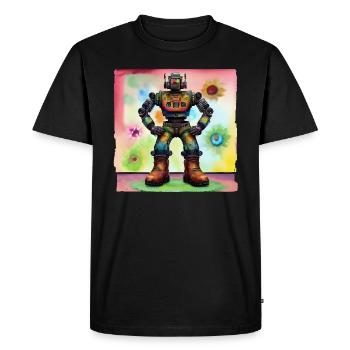 Robo Fleur - T-shirt Premium bio Homme - noir - Devant - Nico (187cm)
