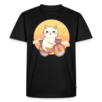 Vélo Funny Cycliste Cat World Bike - T-shirt Premium bio Homme - noir - Devant - Nico (187cm)