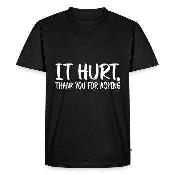 Ça fait mal, merci d’avoir demandé 14 - T-shirt Premium bio Homme - noir - Devant - Nico (187cm)