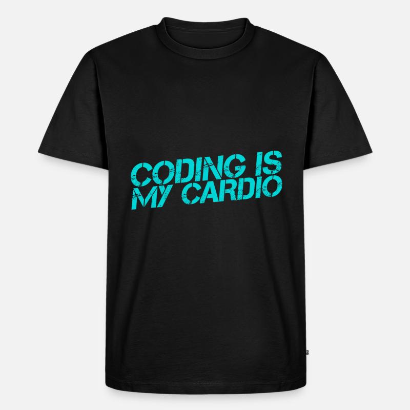 Coding Is My Cardio 3 - Männer Premium Bio T-Shirt - Schwarz