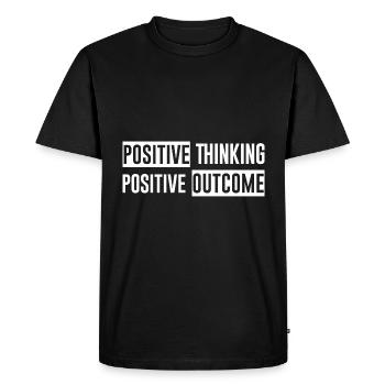 Pensée positive Résultat positif - T-shirt Premium bio Homme - noir - Devant - Nico (187cm)