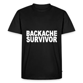 Backache Survivor - Men's Premium Organic T-Shirt - black - Front - Nico (187cm)