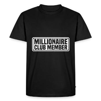 Millionaire Club Member 15 - Men's Premium Organic T-Shirt - black - Front - Nico (187cm)
