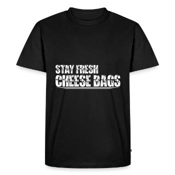 Stay Fresh Cheese Bags 43 - Men's Premium Organic T-Shirt - black - Front - Nico (187cm)
