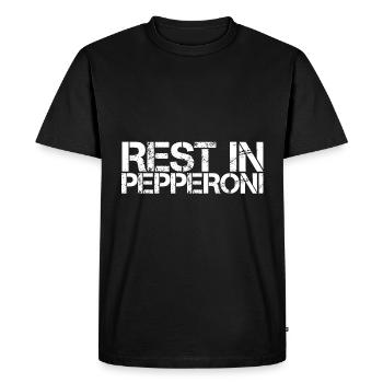 Repos dans le pepperoni 3 - T-shirt Premium bio Homme - noir - Devant - Nico (187cm)