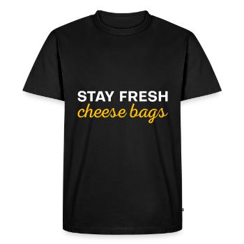 Stay Fresh Cheese Bags 15 - Men's Premium Organic T-Shirt - black - Front - Nico (187cm)