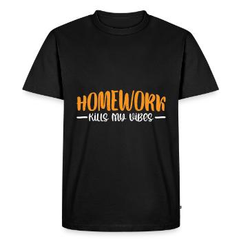 Homework Kills My Vibes 4 - Men's Premium Organic T-Shirt - black - Front - Nico (187cm)