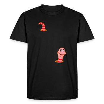 Ver dans le trou de ver - T-shirt Premium bio Homme - noir - Devant - Nico (187cm)