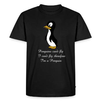 Énonciations de pingouin - T-shirt Premium bio Homme - noir - Devant - Nico (187cm)