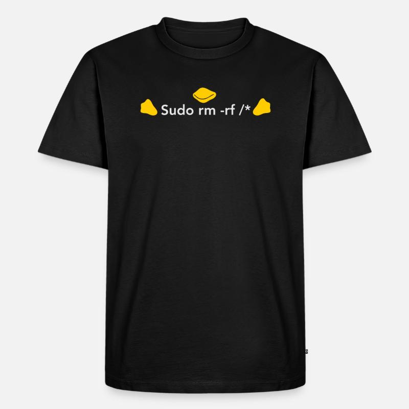 LINUX: Sudo rm - Männer Premium Bio T-Shirt - Schwarz