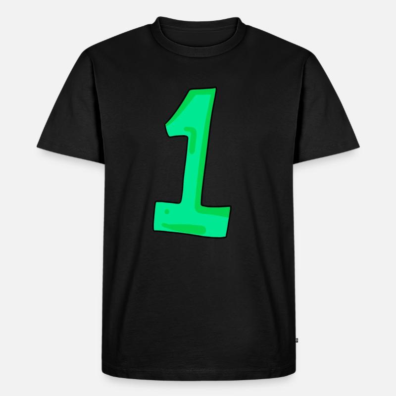 1 - Männer Premium Bio T-Shirt - Schwarz