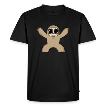 Bébé paresseux câlin - T-shirt Premium bio Homme - noir - Devant - Nico (187cm)