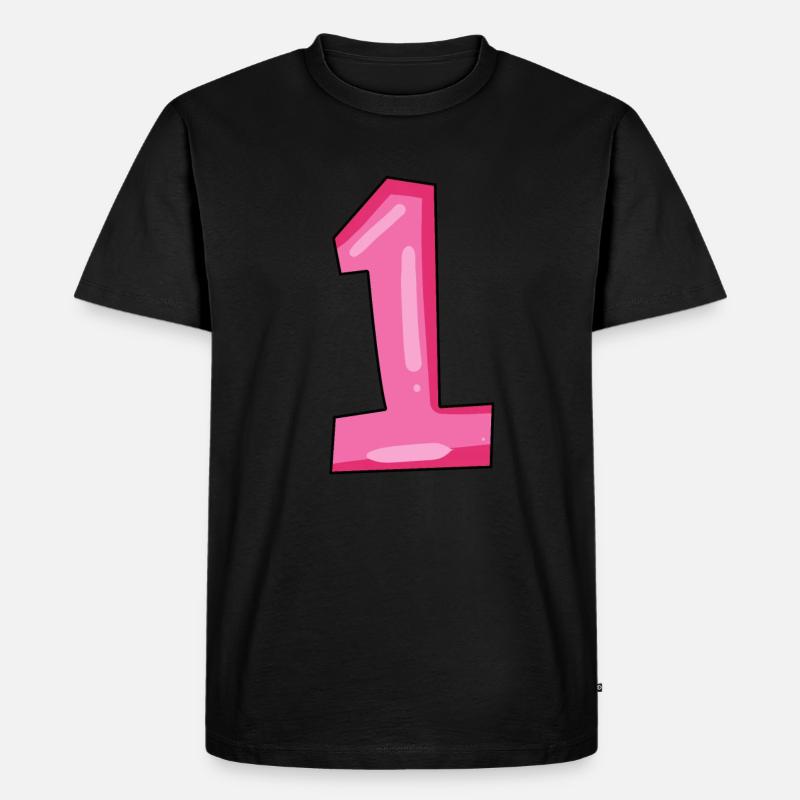 1 - Männer Premium Bio T-Shirt - Schwarz