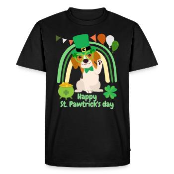 Fun beagle dog st patrick's day irish green paddy - Men's Premium Organic T-Shirt - black - Front - Nico (187cm)