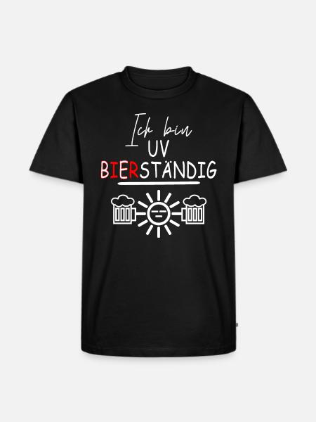Bier Urlaub Saufen - Männer Premium Bio T-Shirt - Schwarz