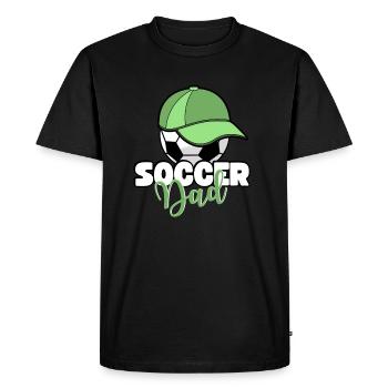 Football papa Football papa footballeur père disant. - T-shirt Premium bio Homme - noir - Devant - Nico (187cm)
