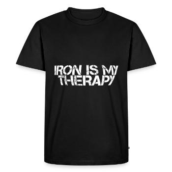 Iron Is My Therapy 3 - Men's Premium Organic T-Shirt - black - Front - Nico (187cm)
