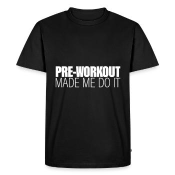 Le pré-entraînement m’a fait le faire - T-shirt Premium bio Homme - noir - Devant - Nico (187cm)