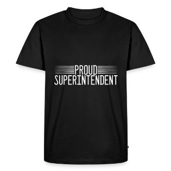 Proud Superintendent - Men's Premium Organic T-Shirt - black - Front - Nico (187cm)