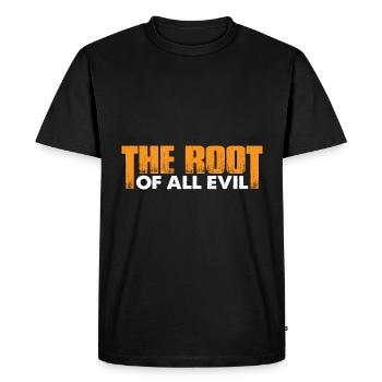 The Root Of All Evil 7 - Men's Premium Organic T-Shirt - black - Front - Nico (187cm)