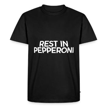 Repos au pepperoni - T-shirt Premium bio Homme - noir - Devant - Nico (187cm)
