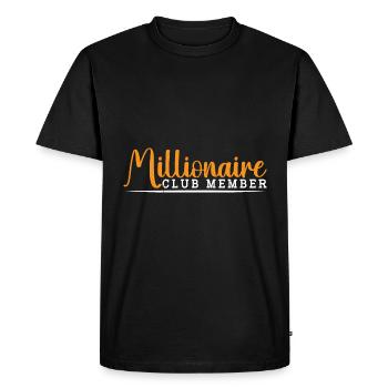 Millionaire Club Member 37 - Men's Premium Organic T-Shirt - black - Front - Nico (187cm)
