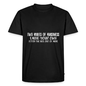 Deux règles de travail, occupez-vous des vôtres 12 - T-shirt Premium bio Homme - noir - Devant - Nico (187cm)