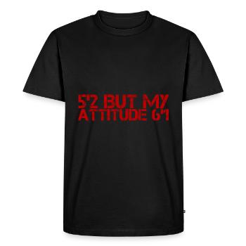 5'2 Mais mon attitude 6'1 2 - T-shirt Premium bio Homme - noir - Devant - Nico (187cm)