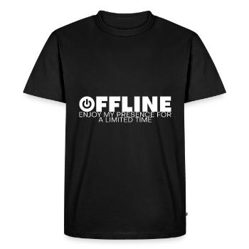 Offline Enjoy My Presence For A Limited Time - Men's Premium Organic T-Shirt - black - Front - Nico (187cm)