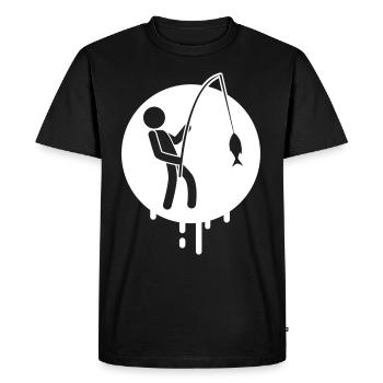 Fischen Symbol Fishing Angeln - Men's Premium Organic T-Shirt - black - Front - Nico (187cm)