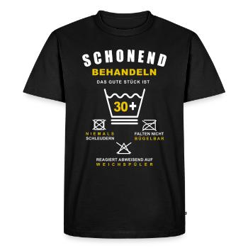 30 Geburtstag Schonend Behandeln Das Gute Stück - Männer Premium Bio T-Shirt - Schwarz - Vorne - Nico (187cm)
