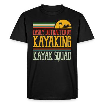 Distrait par le kayak Canot Pagaie Kayak - T-shirt Premium bio Homme - noir - Devant - Nico (187cm)