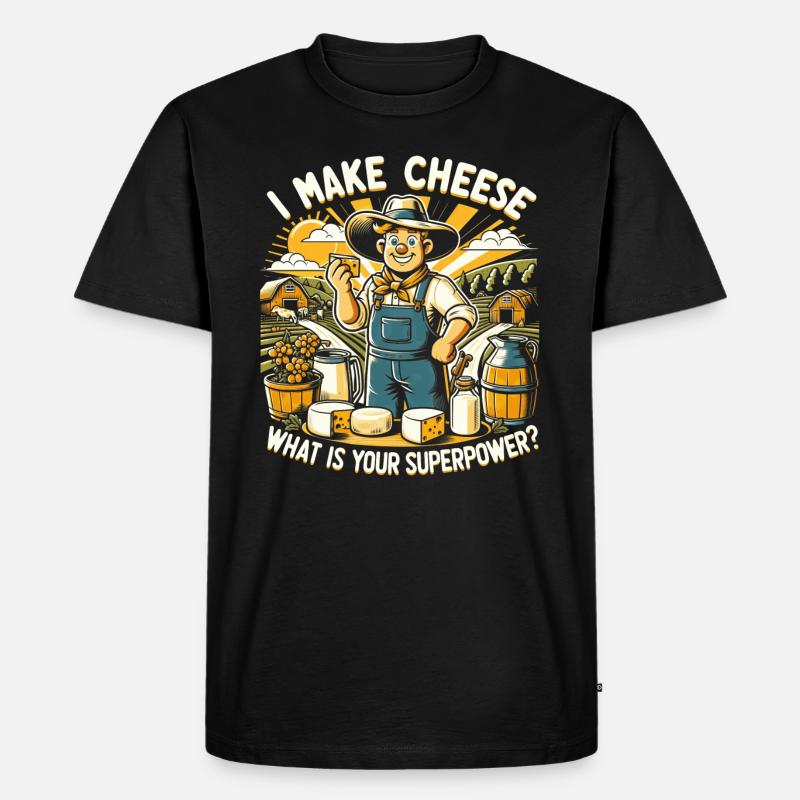 Käse machen - Männer Premium Bio T-Shirt - Schwarz