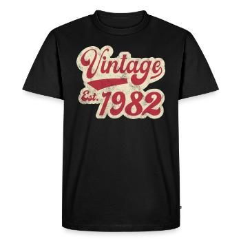 Vintage Est 1982 - T-shirt Premium bio Homme - noir - Devant - Nico (187cm)