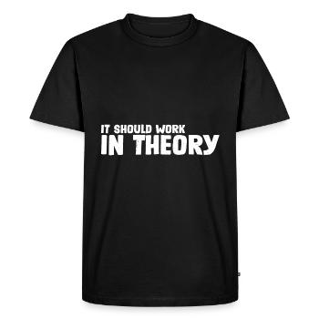 It Should Work In Theory 7 - Men's Premium Organic T-Shirt - black - Front - Nico (187cm)