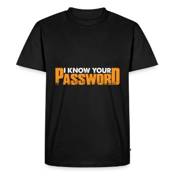 Je connais votre mot de passe 7 - T-shirt Premium bio Homme - noir - Devant - Nico (187cm)
