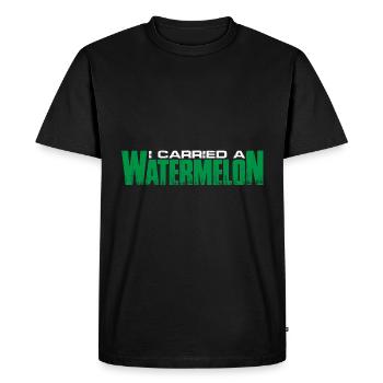 I Carried A Watermelon 14 - Men's Premium Organic T-Shirt - black - Front - Nico (187cm)