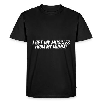 Je tire mes muscles de ma maman 4 - T-shirt Premium bio Homme - noir - Devant - Nico (187cm)