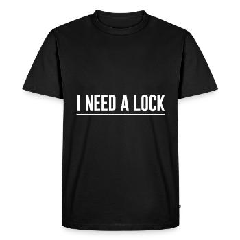 I Need A Lock 2 - Men's Premium Organic T-Shirt - black - Front - Nico (187cm)