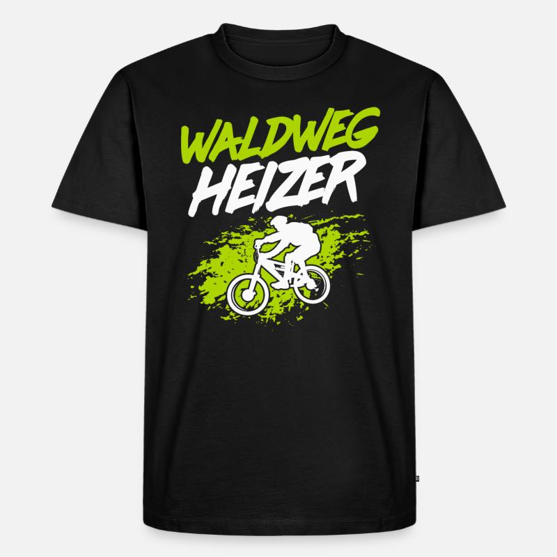 MTB Mountainbiker - Waldweg Heizer - Männer Premium Bio T-Shirt - Schwarz