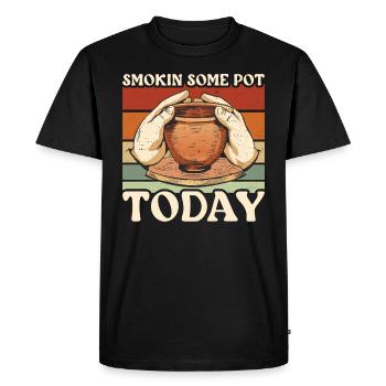 Pottery Smoking Some Pot Today Ceramics - Men's Premium Organic T-Shirt - black - Front - Nico (187cm)