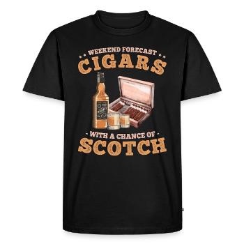Weekend Forecast Cigars with a Chance of Scotch - Men's Premium Organic T-Shirt - black - Front - Nico (187cm)