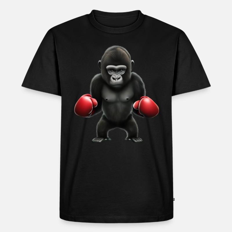 Boxer Gorilla - Männer Premium Bio T-Shirt - Schwarz