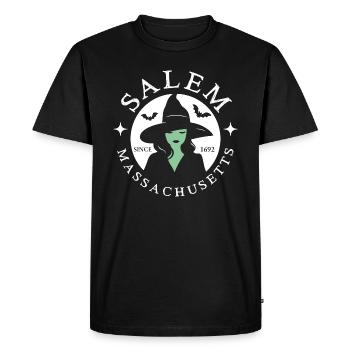 Salem, sorcière d’Halloween - T-shirt Premium bio Homme - noir - Devant - Nico (187cm)
