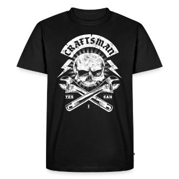 Insigne de logo d'artisan - T-shirt Premium bio Homme - noir - Devant - Nico (187cm)