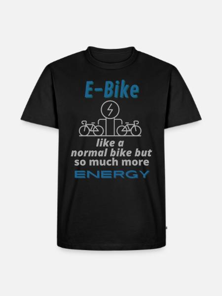 E-bike e-bike ebike rijden elektrische fiets - Mannen Premium Bio T-shirt - zwart