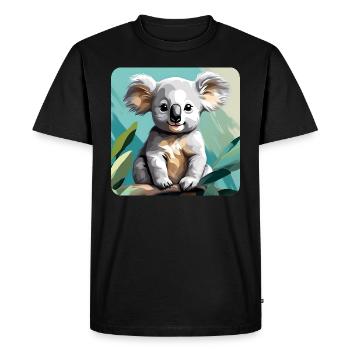 Ours Koala mignon - T-shirt Premium bio Homme - noir - Devant - Nico (187cm)