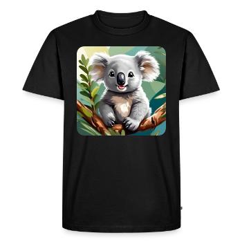 Ours Koala mignon - T-shirt Premium bio Homme - noir - Devant - Nico (187cm)