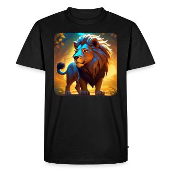 Proud Lion - Men's Premium Organic T-Shirt - black - Front - Nico (187cm)