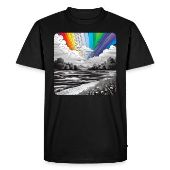 Arc-en-ciel dans la nature et la nature sauvage - T-shirt Premium bio Homme - noir - Devant - Nico (187cm)